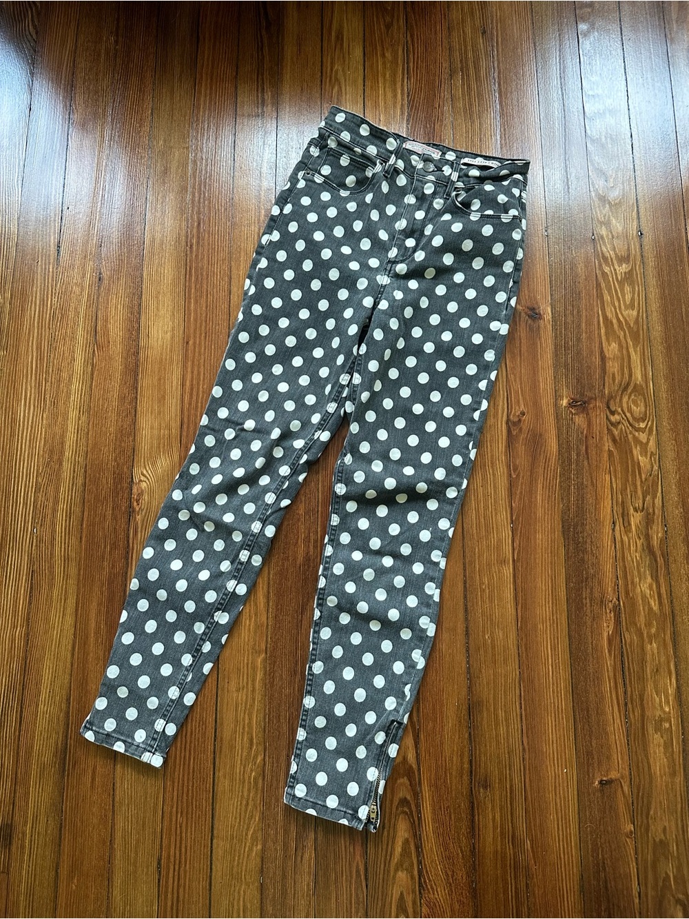 Guess Jeans Vintage Polka Dot Denim Jeans Size 25 – Black & White